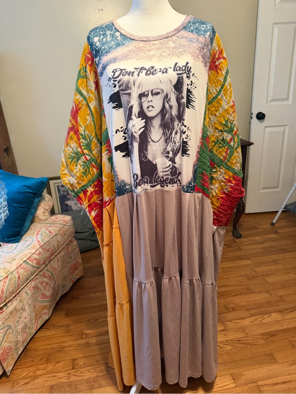 Multicolor Graphic Boho Maxi Dress with Photo Print